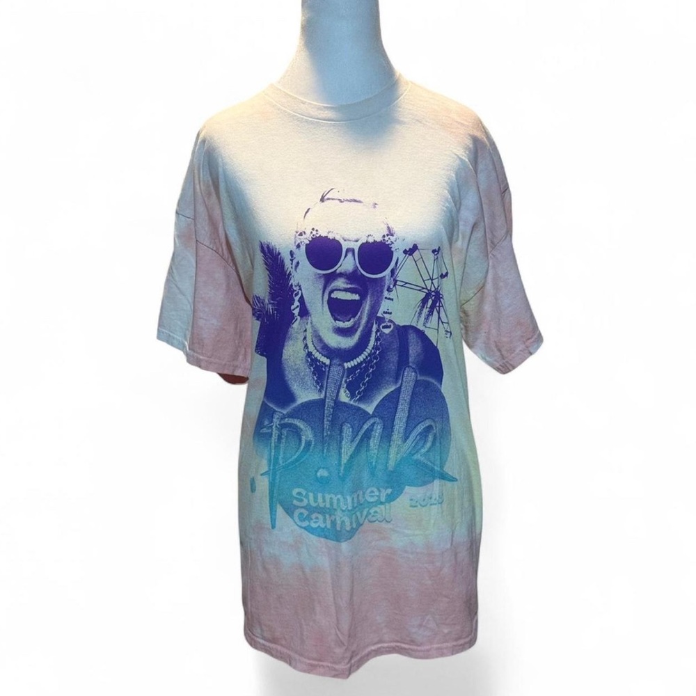 PINK XL 100% Cotton Concert Tour Tee Tye Dye P-P 22” L 25” - Picture 3 of 5